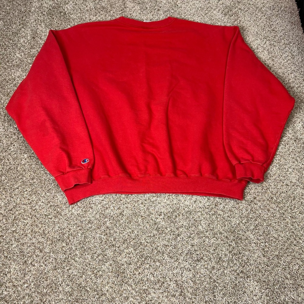 Champion Mens Red Crewneck Sweatshirt XXL Authentic Athletic Apparel Logo - Picture 7 of 7